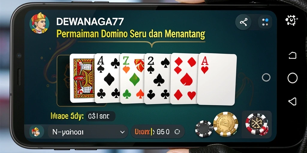 Tampilan gameplay seru dalam DEWANAGA77 saat bermain Domino.