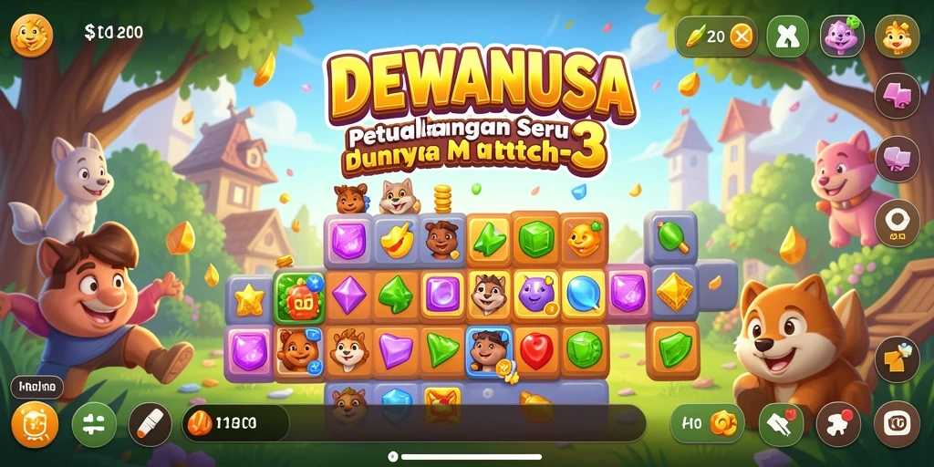 Tampilan gameplay DEWANUSA yang penuh warna dan menarik.