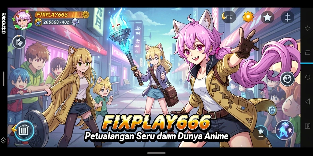 Screenshot utama FIXPLAY666 menampilkan pertarungan karakter Anime yang menegangkan.