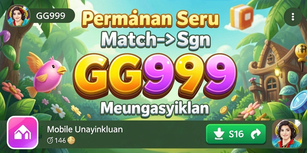 Screenshot utama GG999 menampilkan aksi gameplay Match-3 yang seru.