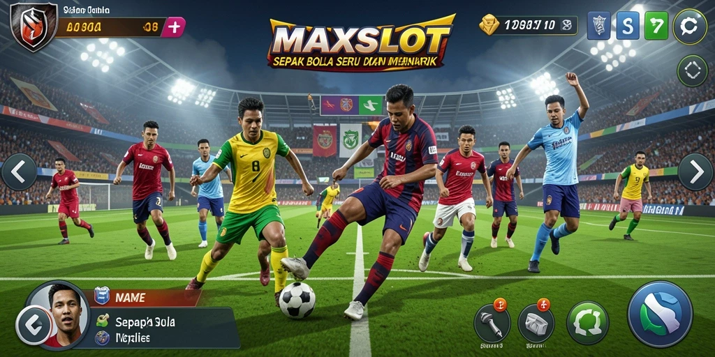 Tangkapan layar gameplay MAXSLOT dengan aksi seru di lapangan.