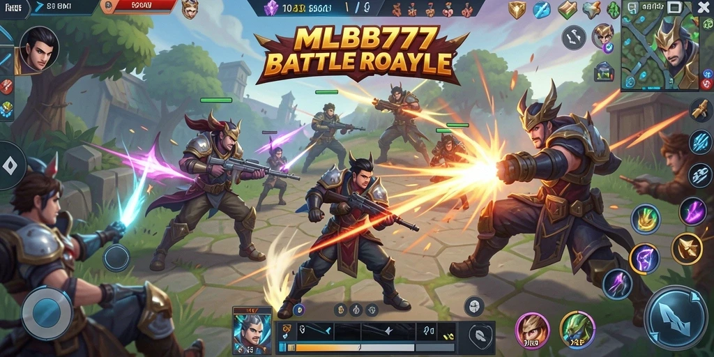 Tampilan dinamis dari pertempuran di MLBB777 Battle Royale.