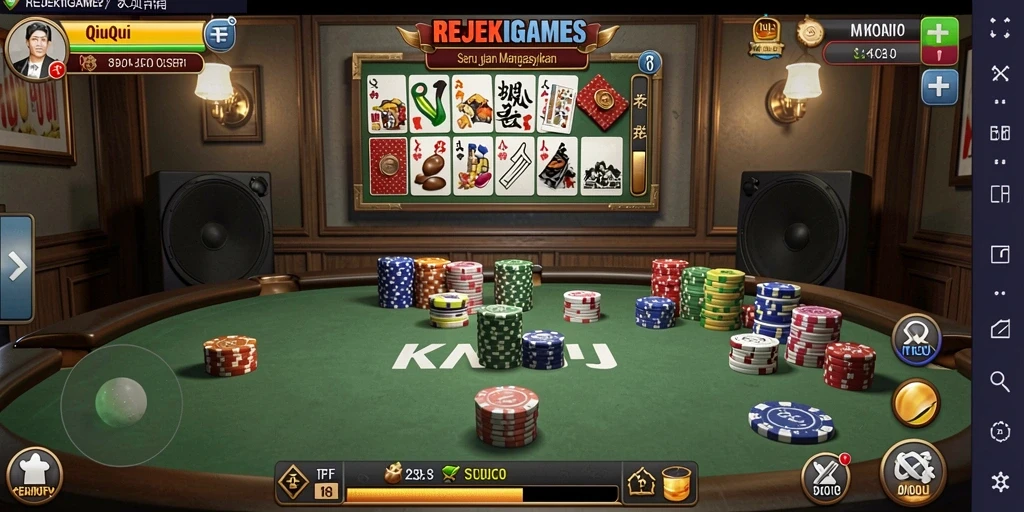 Tampilan gameplay seru QiuQiu di REJEKIGAMES.