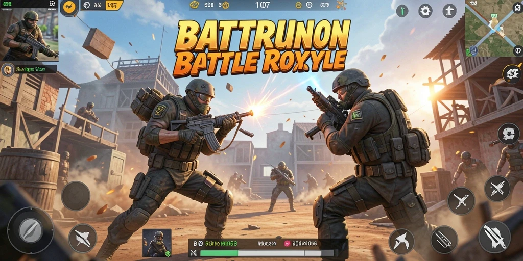 Tampilan menarik dari gameplay seru SD107 di arena Battle Royale.