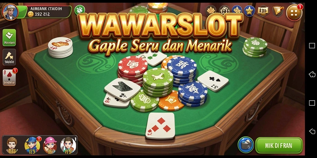 Tampilan antarmuka gameplay Gaple yang menarik dan interaktif.