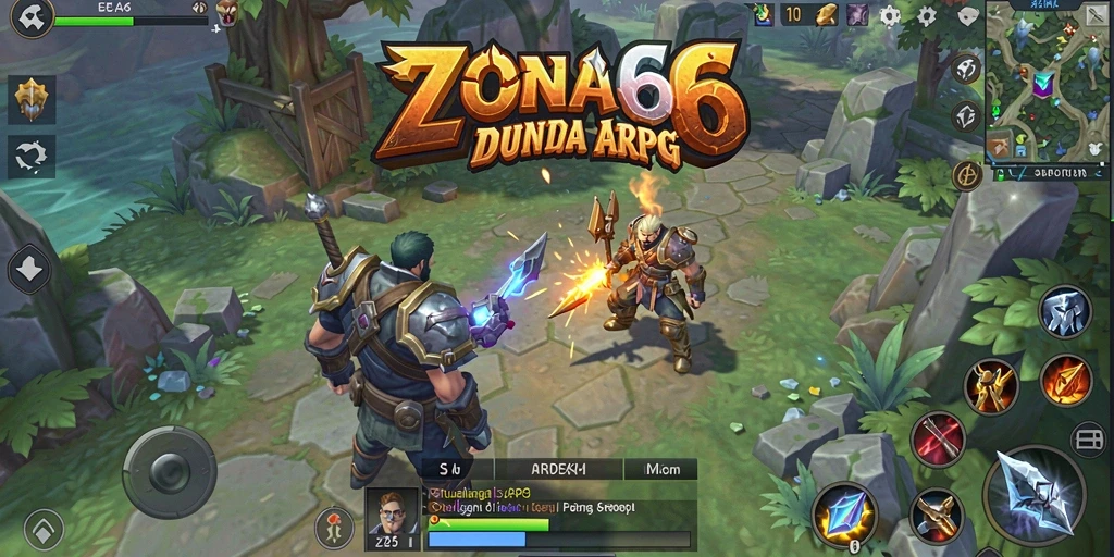 Tampilan gameplay ZONA66 yang seru dengan aksi ARPG.